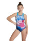 GIRL'S ARENA WAVES BREAKING SWIMSUIT V B NAVY-TURQUOISE
