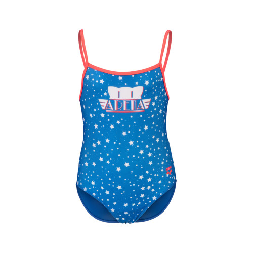 KIDS GIRL ARENA FRIENDS SWIMSUIT U BACK ROYAL FLUO RED MULTI