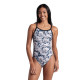 Maillot Femme ARENA EARTH SWIMSUIT XCROSS BACK BLACK WHITE