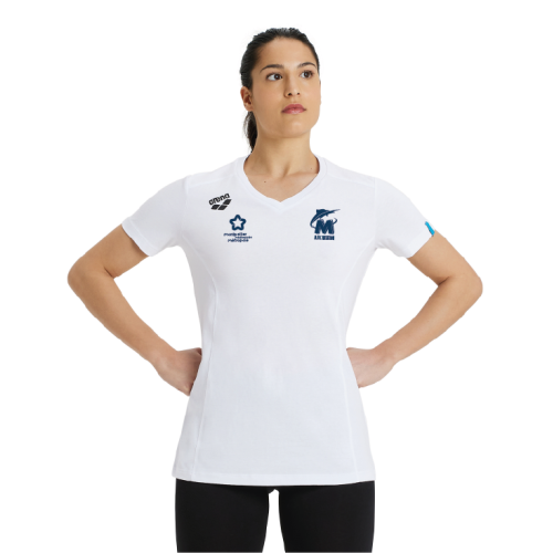 Tee Shirt Arena Blanc Coton Femme - 3MUC Natation
