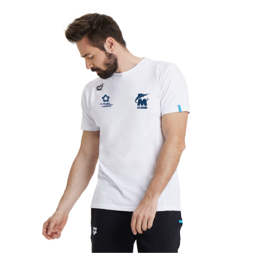 Tee Shirt Arena Blanc Coton Unisex - 3MUC Natation