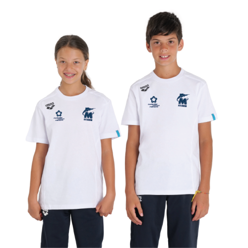 Tee Shirt Arena Coton Blanc Juniors - 3MUC Natation