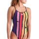 MAILLOT DE BAIN ARENA FEMME PAINTERS STRIPE SWIMSUIT BLACK MULTI
